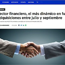 Sector financiero, el ms dinmico en fusiones y adquisiciones entre julio y septiembre